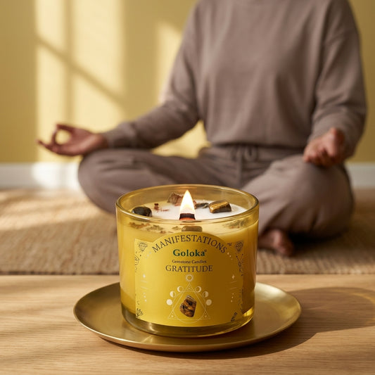 Manifestations Gratitude 9oz Gemstone Infused Candle Pack