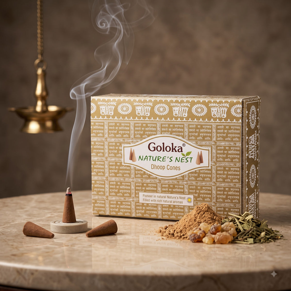 GOLOKA Nature’s Nest Dhoop Cones – 10 Cones