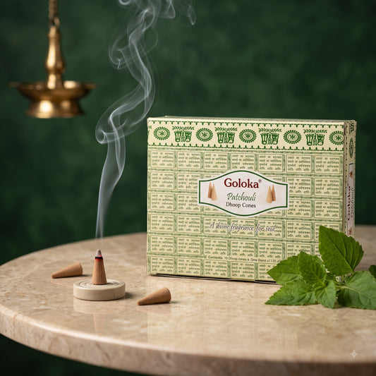 GOLOKA Premium Patchouli Dhoop Cones – 10 Cones – image 2