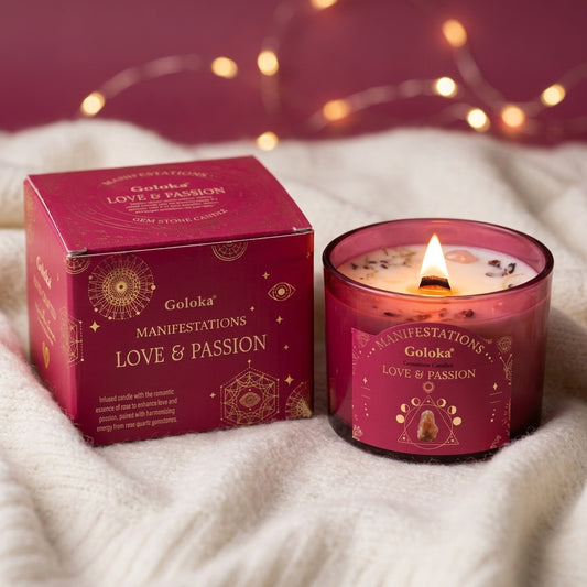 Manifestations Love & Passion 9oz Gemstone Infused Candle Pack