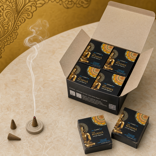 GOLOKA Buddha Dhoop Cones – 10 Cones | Meditative & Peaceful Fragrance