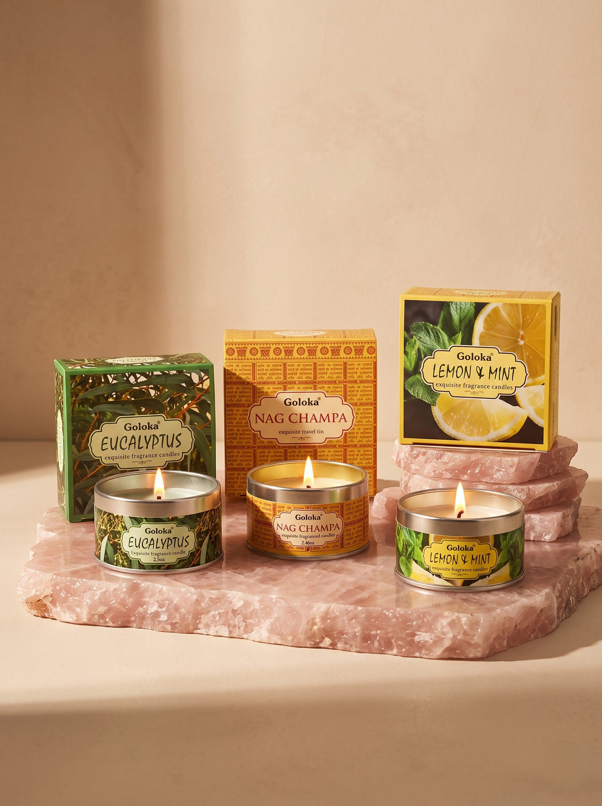 Goloka Travel Tin Candles