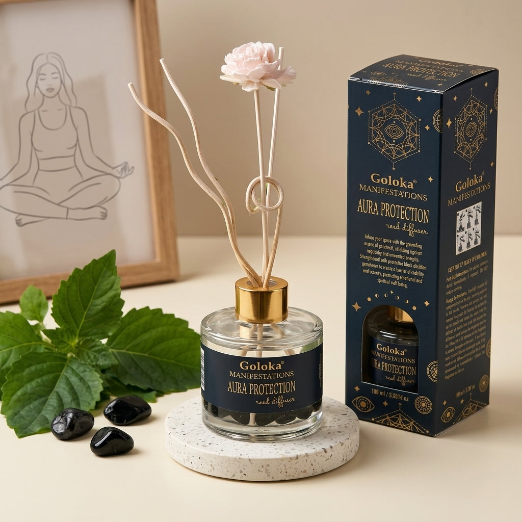 Manifestations Aura Protection 100 ml Gemstone Reed Diffuser Pack