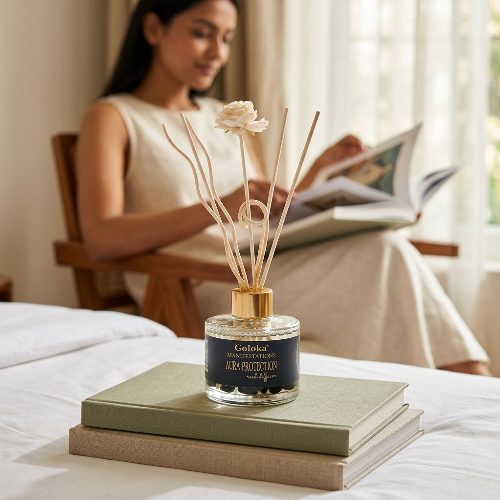 Manifestations Aura Protection 100 ml Gemstone Reed Diffuser Pack