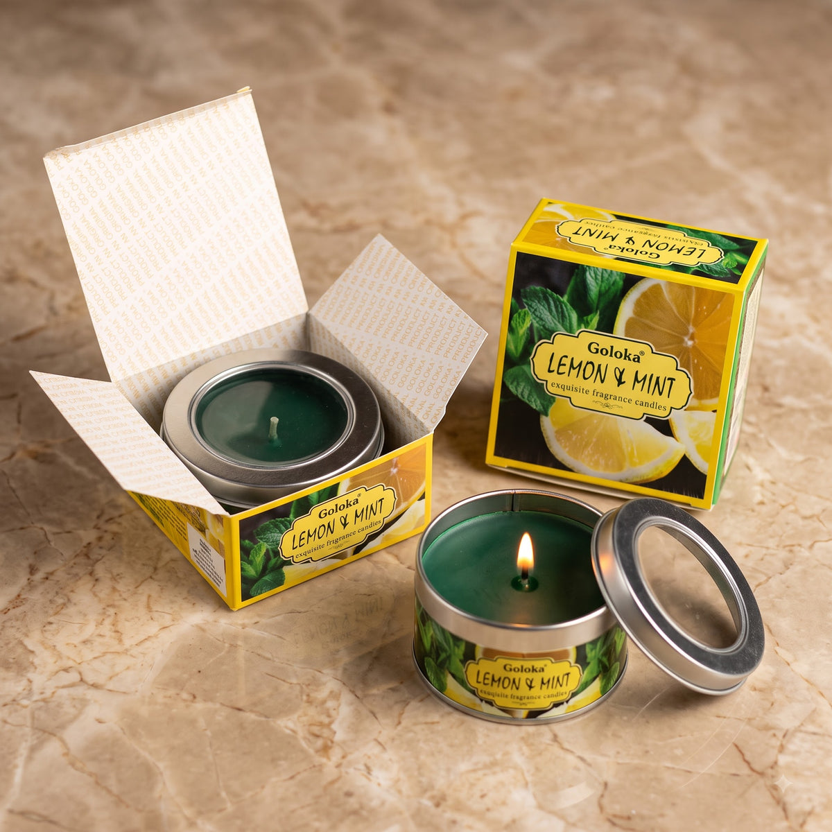 Lemon & Mint Scented Travel Tin Candle – 70 g
