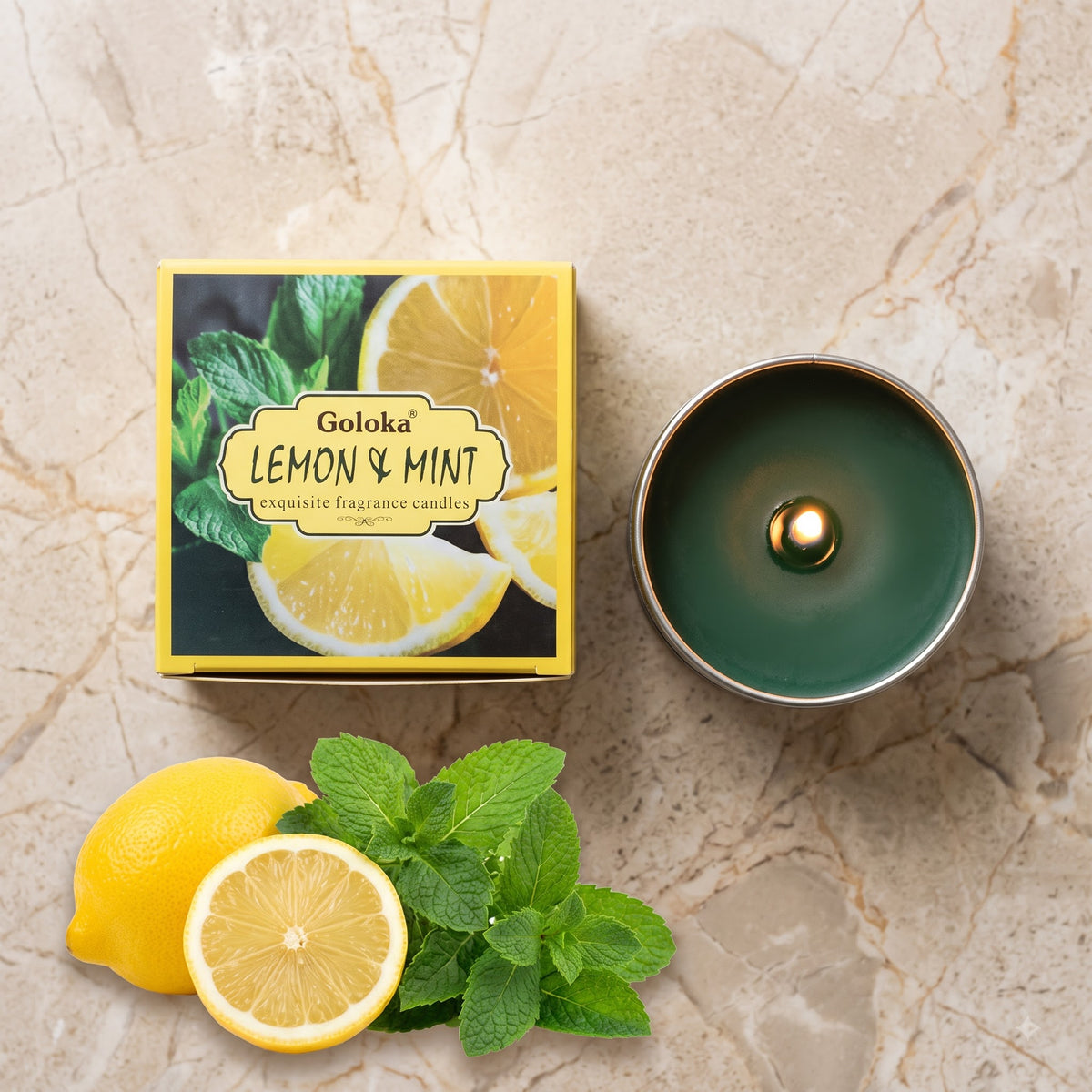 Lemon & Mint Scented Travel Tin Candle – 70 g