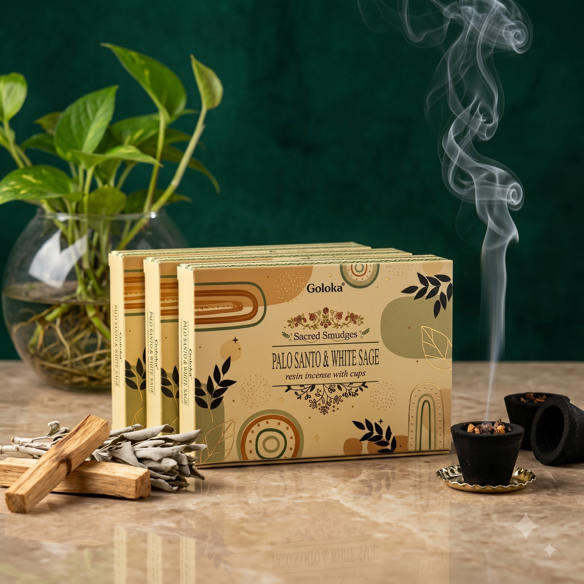 Palo Santo & White Sage Cup Sambrani Pack