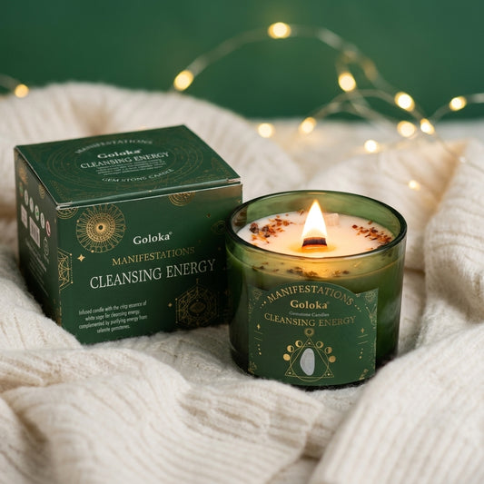 Manifestations Cleansing Energy 9oz Gemstone Infused Candle Pack