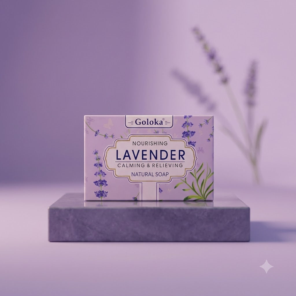 GOLOKA Lavender Bath Soap, 75g Each – Floral Fragrance Soap for Daily Bathing & Cleansing, Pack of 3