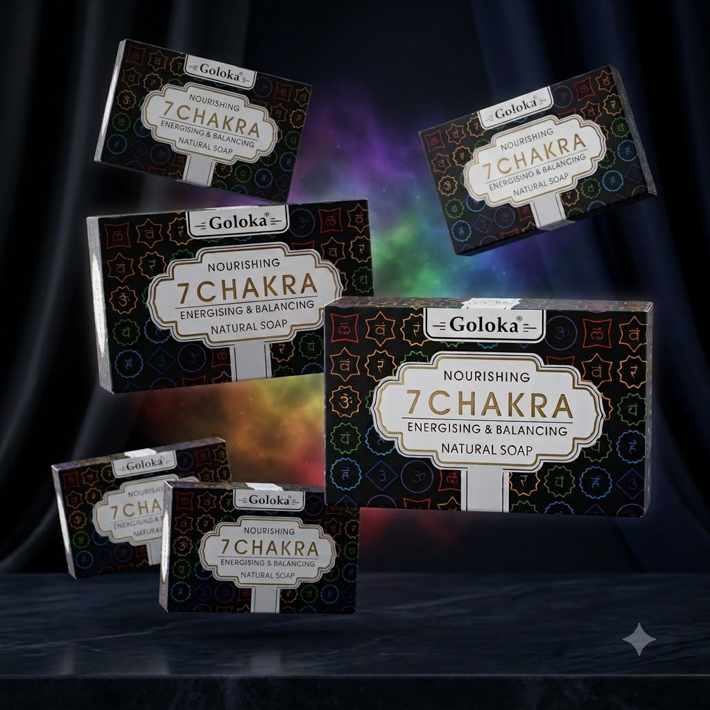 GOLOKA 7 Chakra Bath Soap, 75g Each – Herbal Fragrance Soap for Daily Bathing & Cleansing, Pack of 3