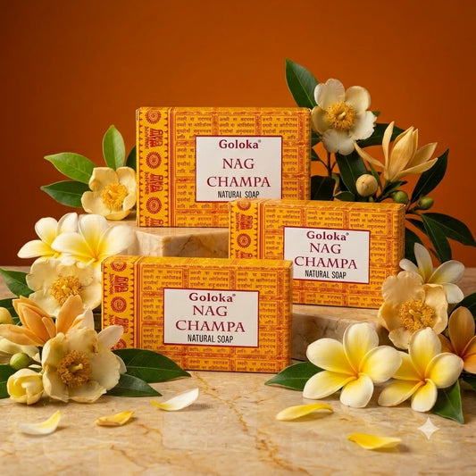GOLOKA Nag Champa Bath Soap, 75g Each – Classic Floral-Aromatic Fragrance Soap for Daily Bathing & Cleansing