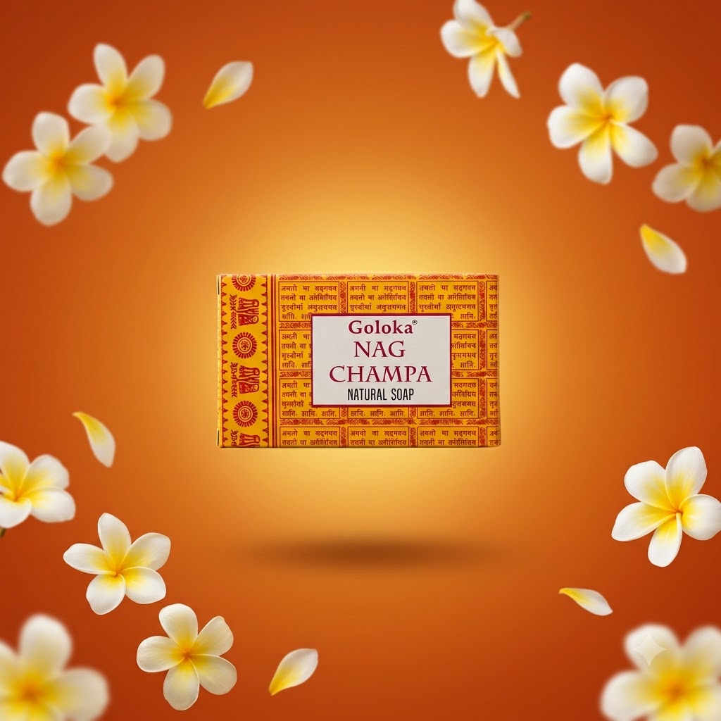 GOLOKA Nag Champa Bath Soap, 75g Each – Classic Floral-Aromatic Fragrance Soap for Daily Bathing & Cleansing, Pack of 3