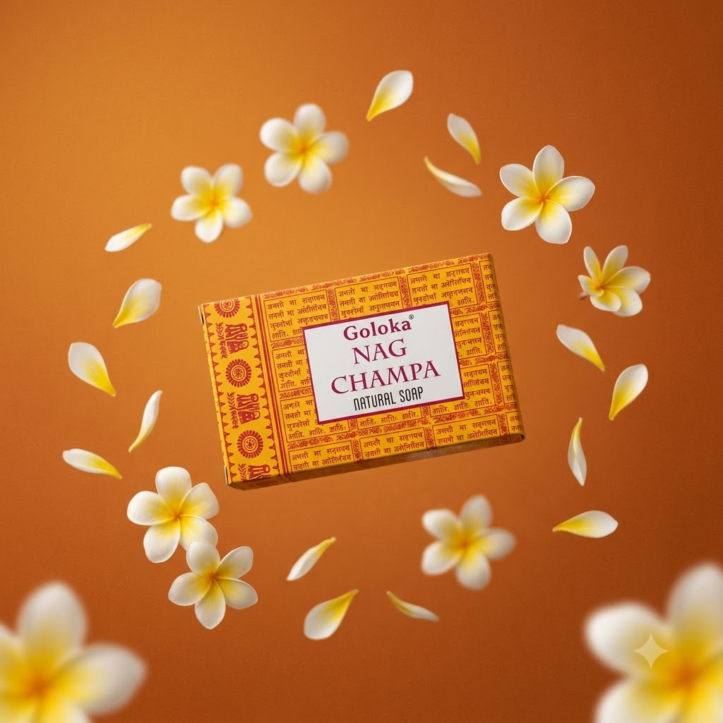 GOLOKA Nag Champa Bath Soap, 75g Each – Classic Floral-Aromatic Fragrance Soap for Daily Bathing & Cleansing, Pack of 3