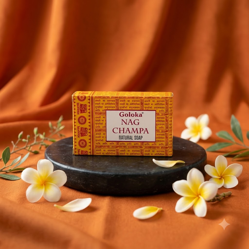 GOLOKA Nag Champa Bath Soap, 75g Each – Classic Floral-Aromatic Fragrance Soap for Daily Bathing & Cleansing, Pack of 3