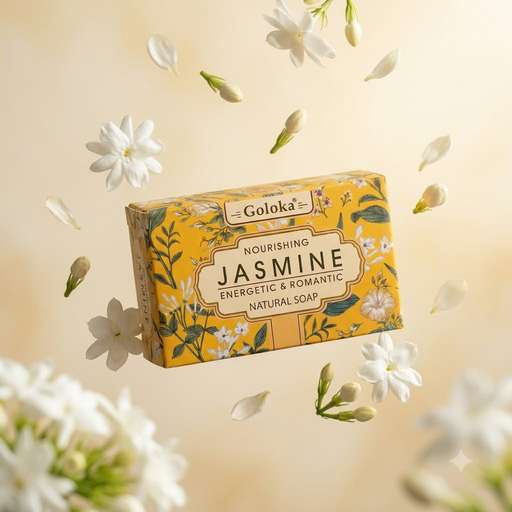 GOLOKA Jasmine Bath Soap, 75g Each – Floral Fragrance Soap for Daily Bathing & Cleansing, Pack of 3