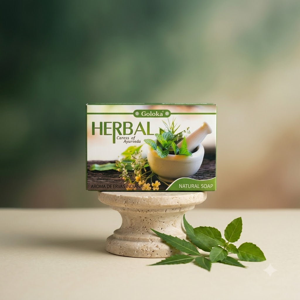 GOLOKA Herbal Bath Soap, 75g Each – Fresh Herbal Fragrance Soap for Daily Bathing & Cleansing, Pack of 3
