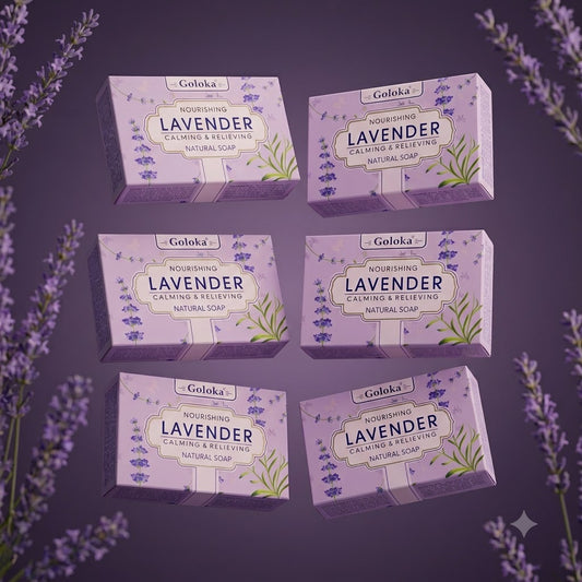 GOLOKA Lavender Bath Soap, 75g Each – Floral Fragrance Soap for Daily Bathing & Cleansing