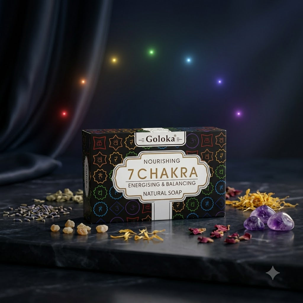 GOLOKA 7 Chakra Bath Soap, 75g Each – Herbal Fragrance Soap for Daily Bathing & Cleansing, Pack of 3