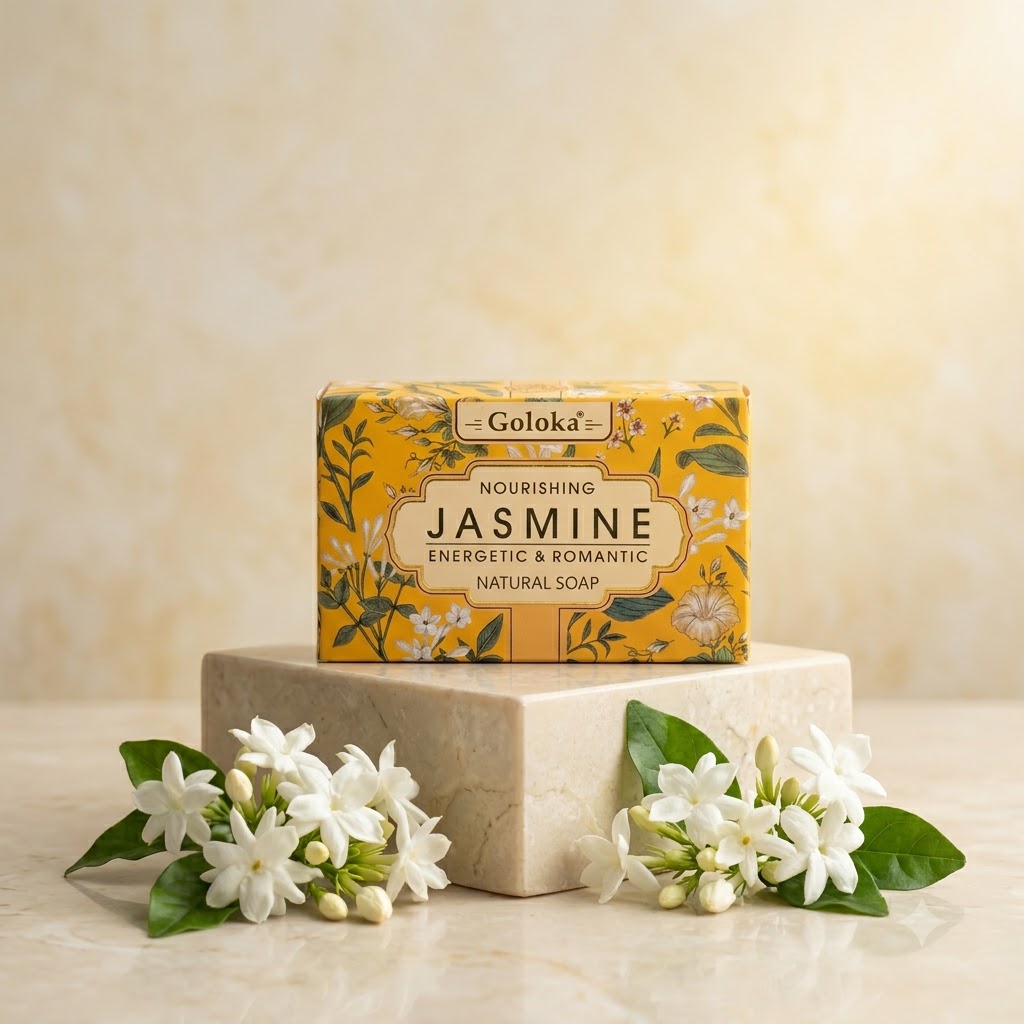 GOLOKA Jasmine Bath Soap, 75g Each – Floral Fragrance Soap for Daily Bathing & Cleansing, Pack of 3