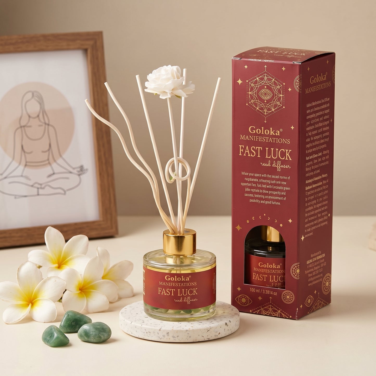 Manifestations Fast Luck 100 ml Gemstone Reed Diffuser Pack
