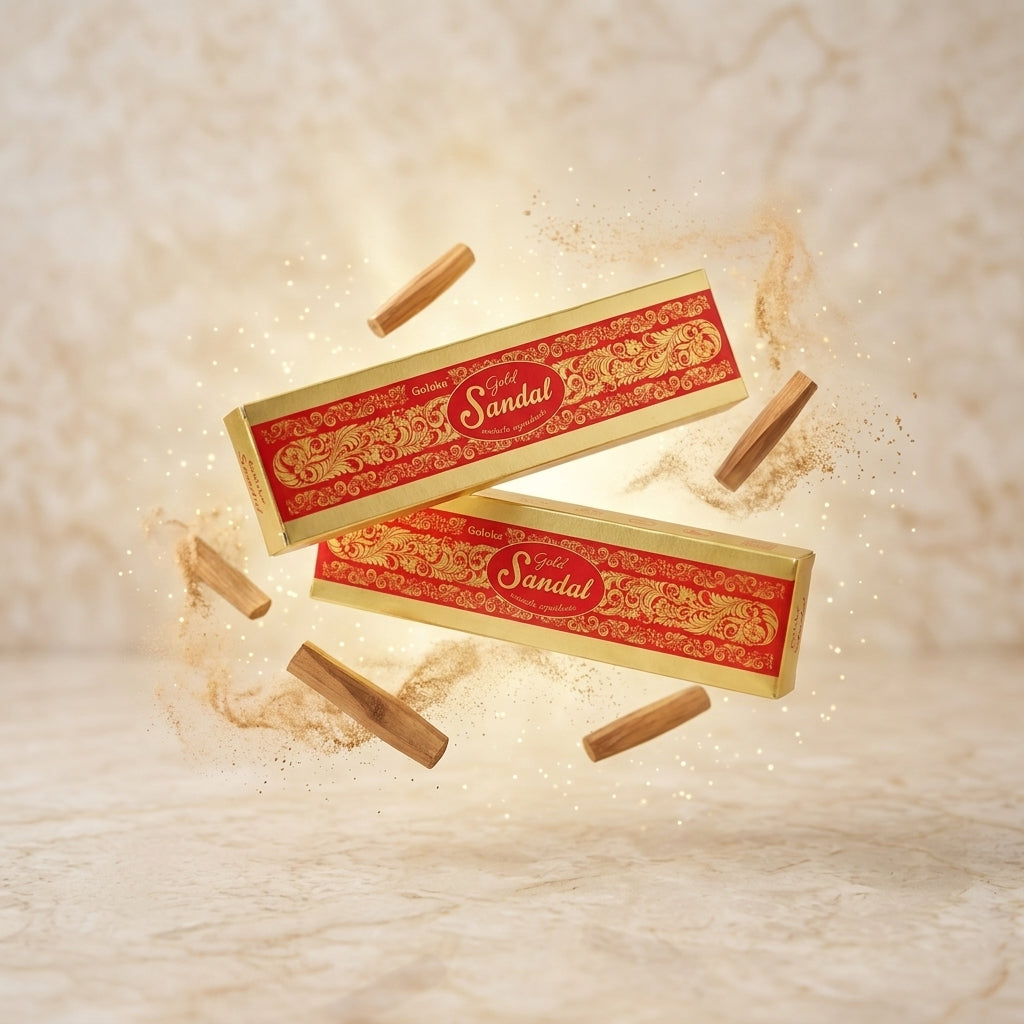 GOLOKA Gold Sandal Masala Agarbatti 100g | Pack of 2