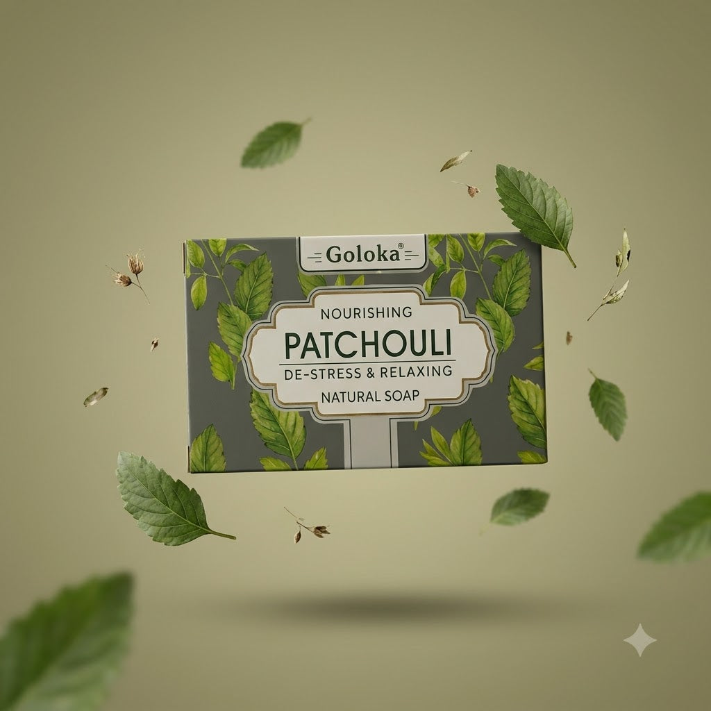 GOLOKA Patchouli Bath Soap, 75g Each – Earthy Aromatic Fragrance Soap for Daily Bathing & Cleansing, Pack of 3
