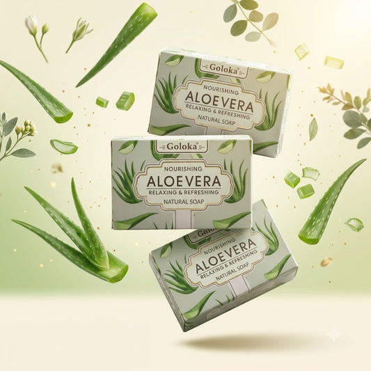 GOLOKA Aloe Vera Bath Soap, 75g Each – Refreshing Fragrance Soap for Daily Bathing & Cleansing