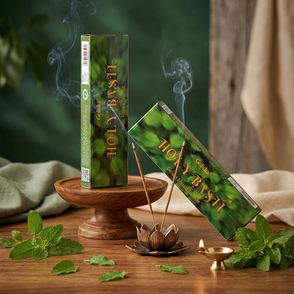 GOLOKA Holy Basil Masala Agarbatti Incense Sticks 100g | Pack of 2