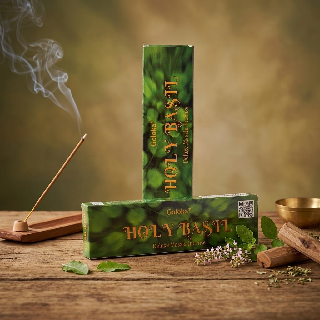 GOLOKA Holy Basil Masala Agarbatti Incense Sticks 100g | Pack of 2