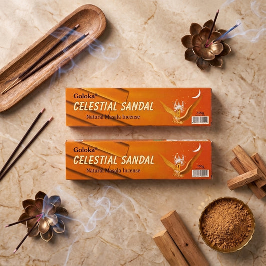 GOLOKA Celestial Sandal Masala Agarbatti Incense Sticks 100g (Pack of 2)