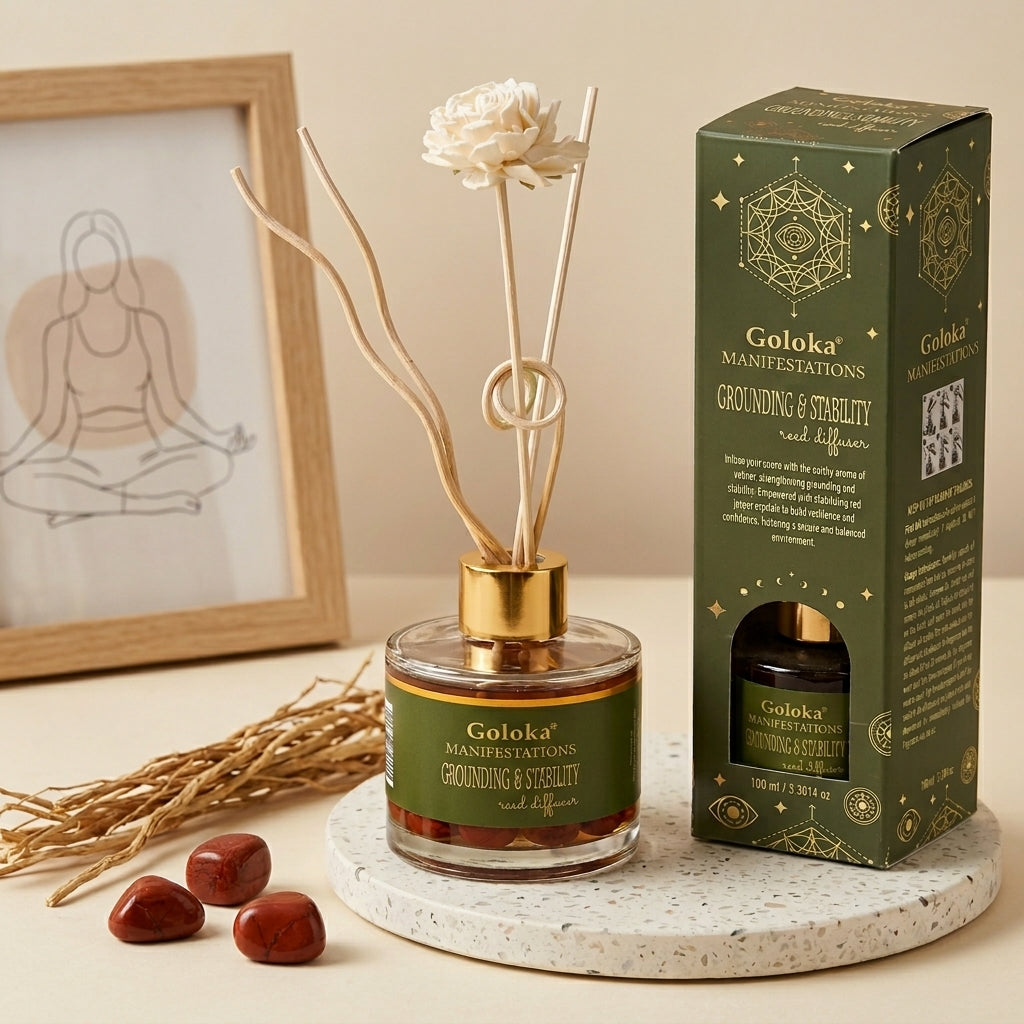 Manifestations Grounding & Stability 100 ml Gemstone Reed Diffuser Pack