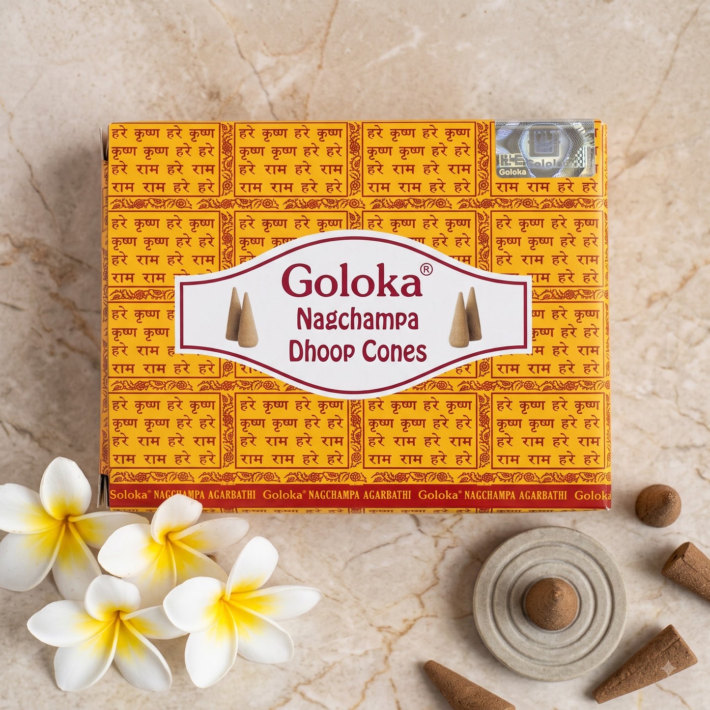 GOLOKA Nagchampa Dhoop Cones – 10 Cones