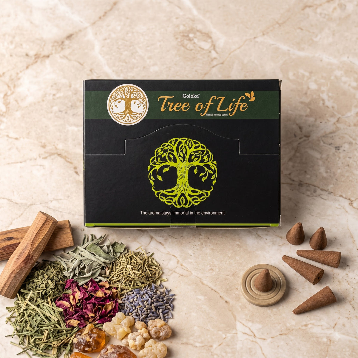 GOLOKA Tree of Life Dhoop Cones – 10 Cones