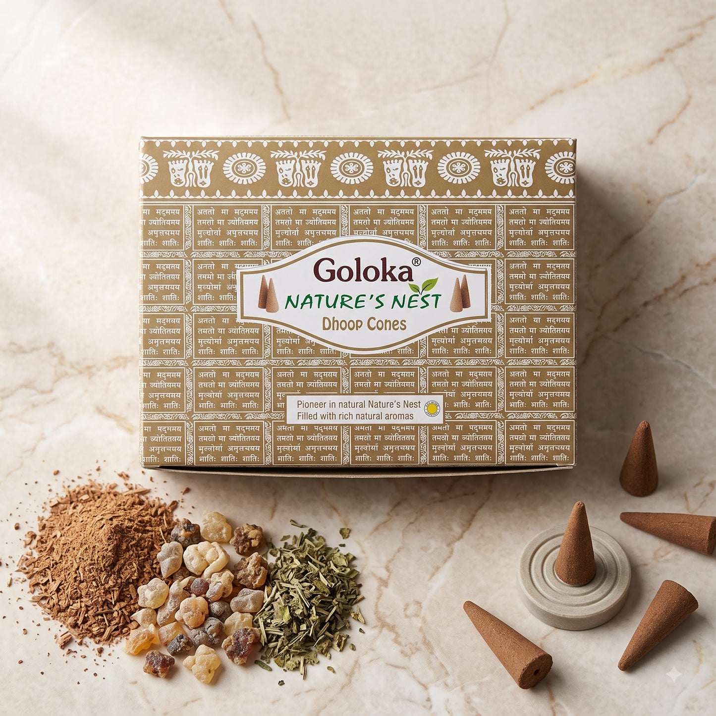 GOLOKA Nature’s Nest Dhoop Cones – 10 Cones