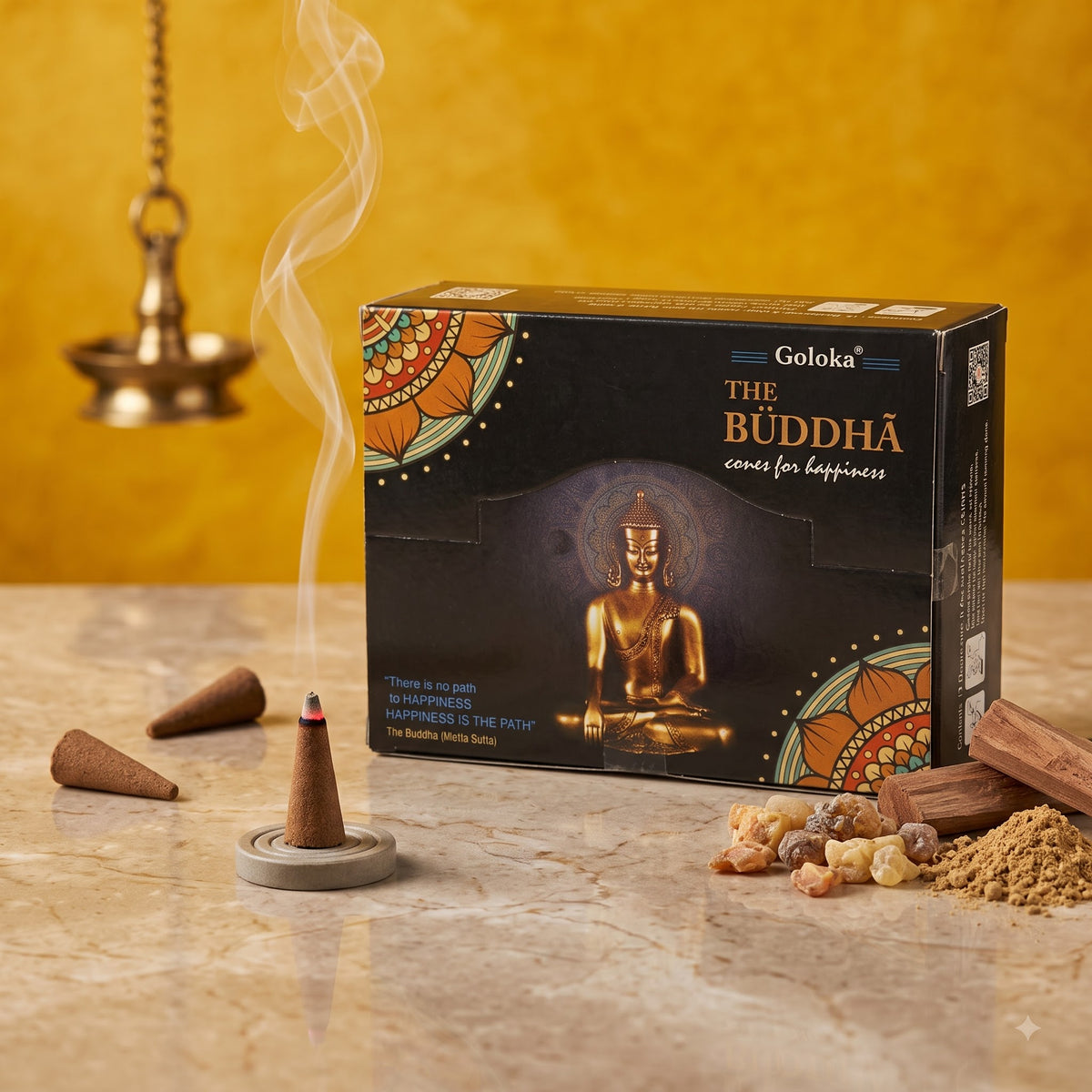 GOLOKA Buddha Dhoop Cones – 10 Cones | Meditative & Peaceful Fragrance