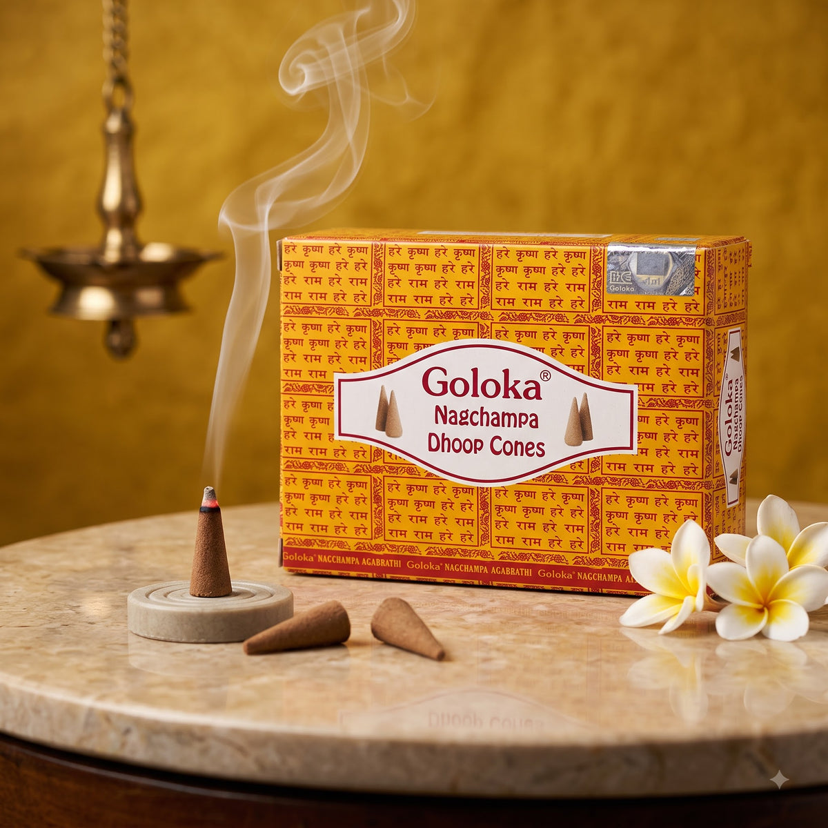 GOLOKA Nagchampa Dhoop Cones – 10 Cones
