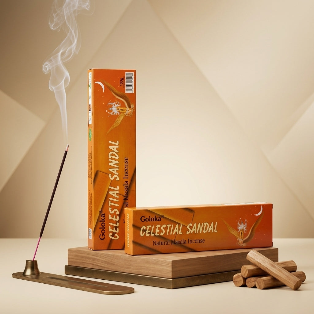 GOLOKA Celestial Sandal Masala Agarbatti Incense Sticks 100g (Pack of 2)