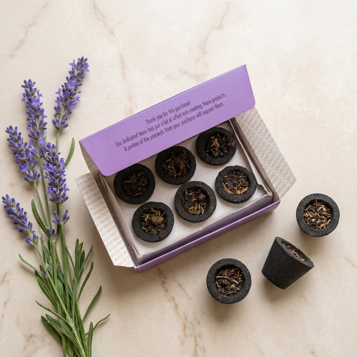 Lavender Cup Sambrani – Pack of 3 – image 4