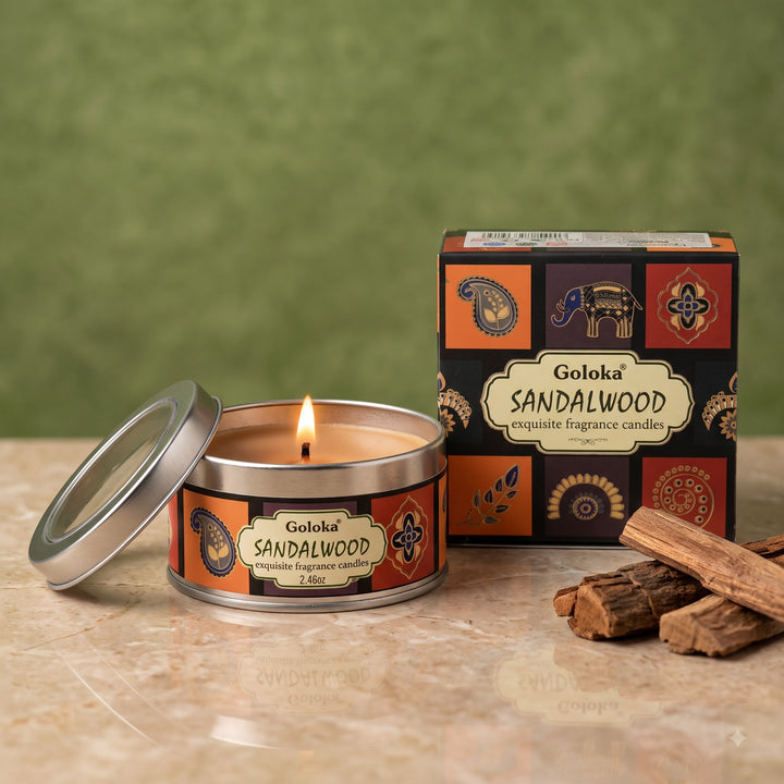 Sandalwood Scented Tin Candle – 70 g