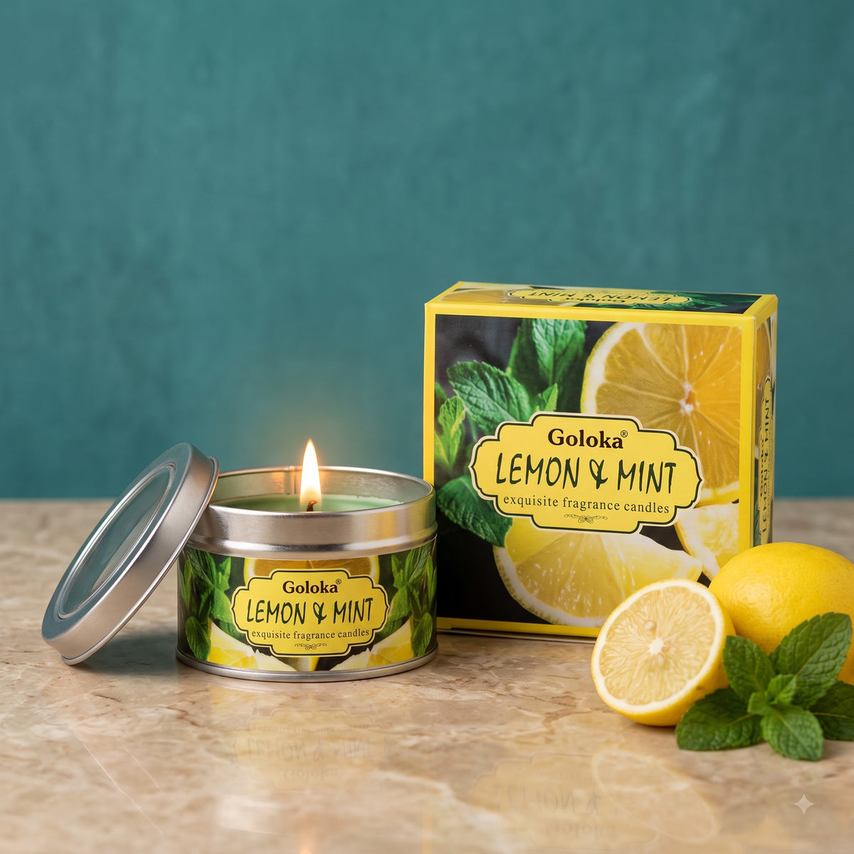 Lemon & Mint Scented Travel Tin Candle – 70 g