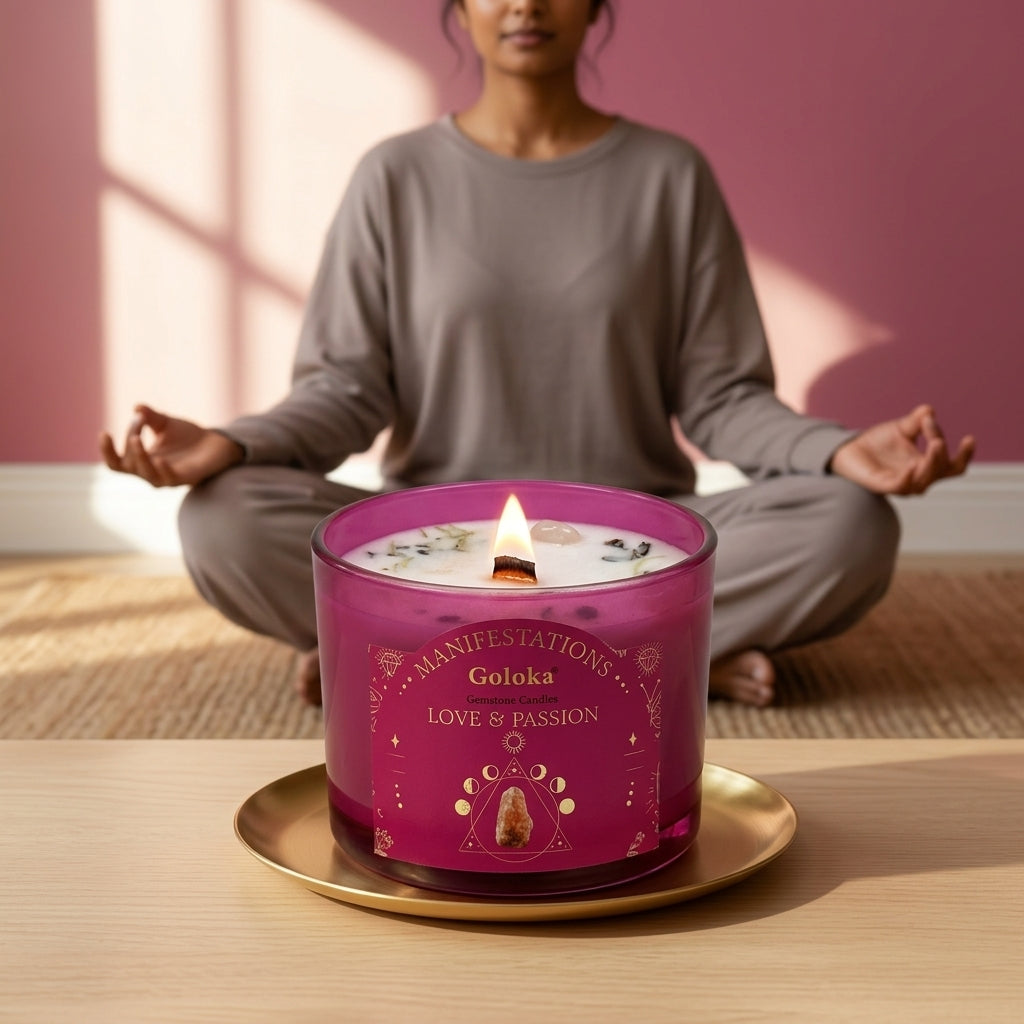 Manifestations Love & Passion 9oz Gemstone Infused Candle Pack