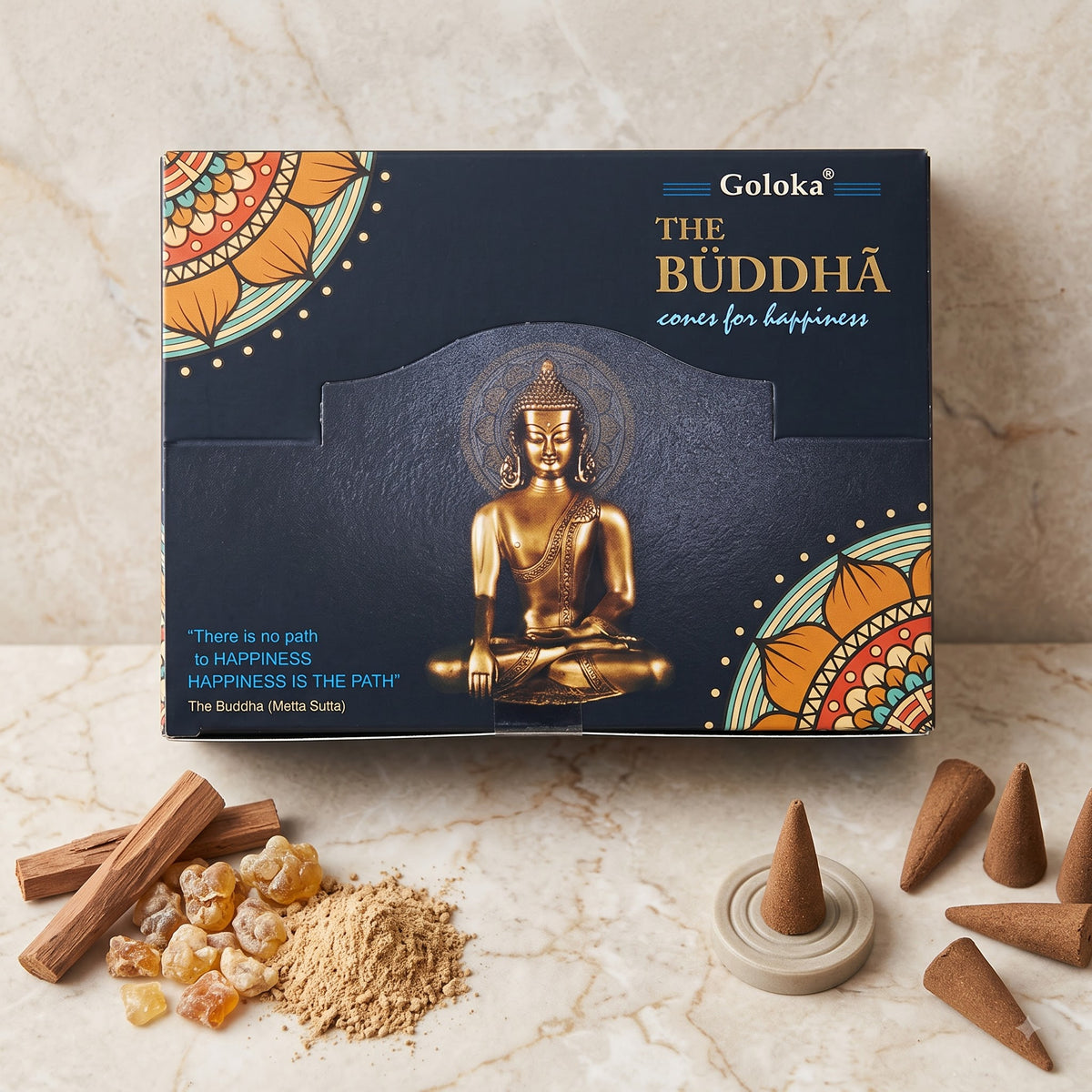 GOLOKA Buddha Dhoop Cones – 10 Cones | Meditative & Peaceful Fragrance