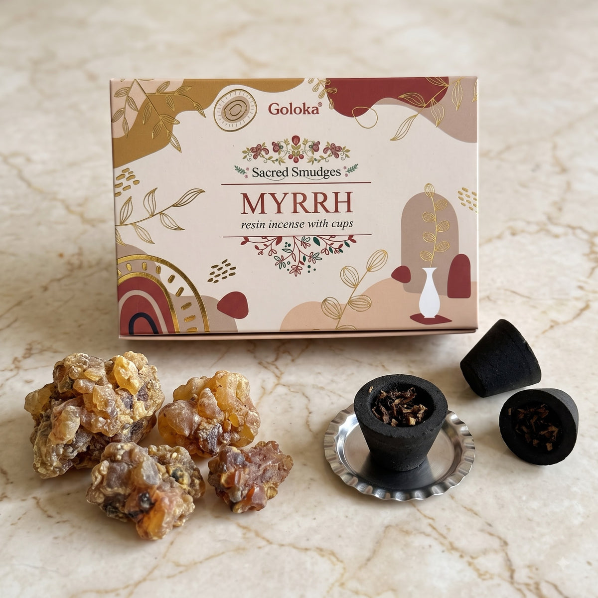 GOLOKA Myrrh Cup Sambrani – Pack of 3 – image 4
