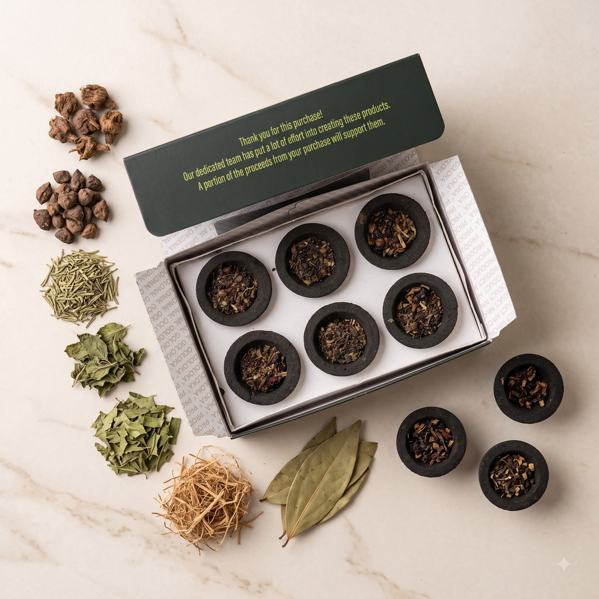 Seven Herbs Cup Sambrani Pack of 3 – image 3