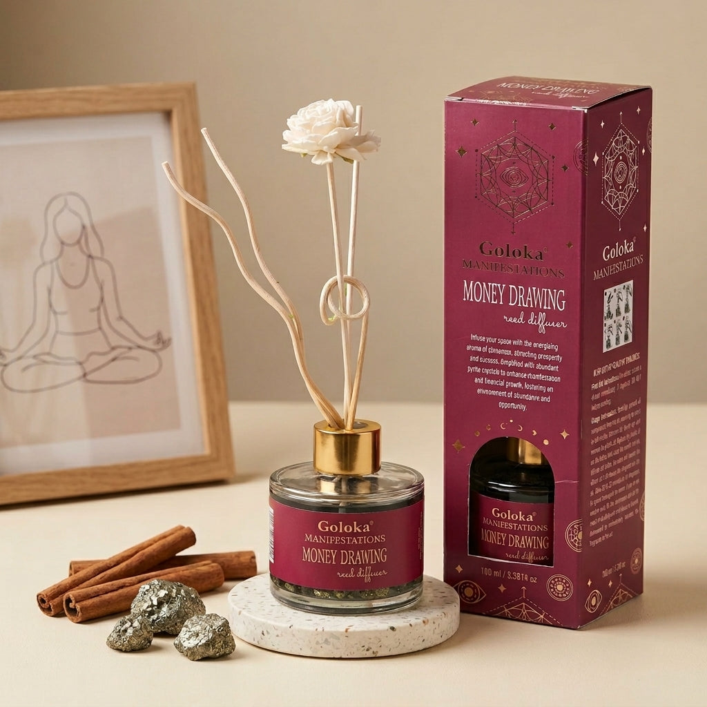 Manifestations Money Drawing 100 ml Gemstone Reed Diffuser Pack