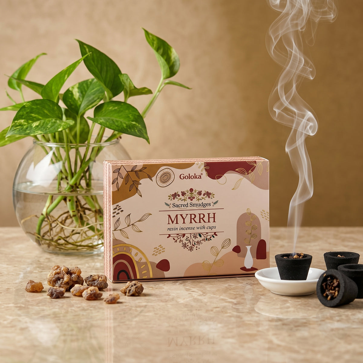 GOLOKA Myrrh Cup Sambrani – Pack of 3 – image 3