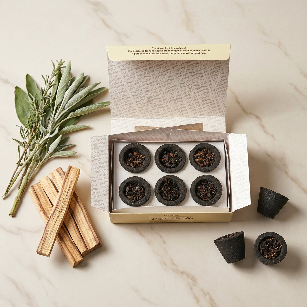 Palo Santo & White Sage Cup Sambrani Pack – image 4