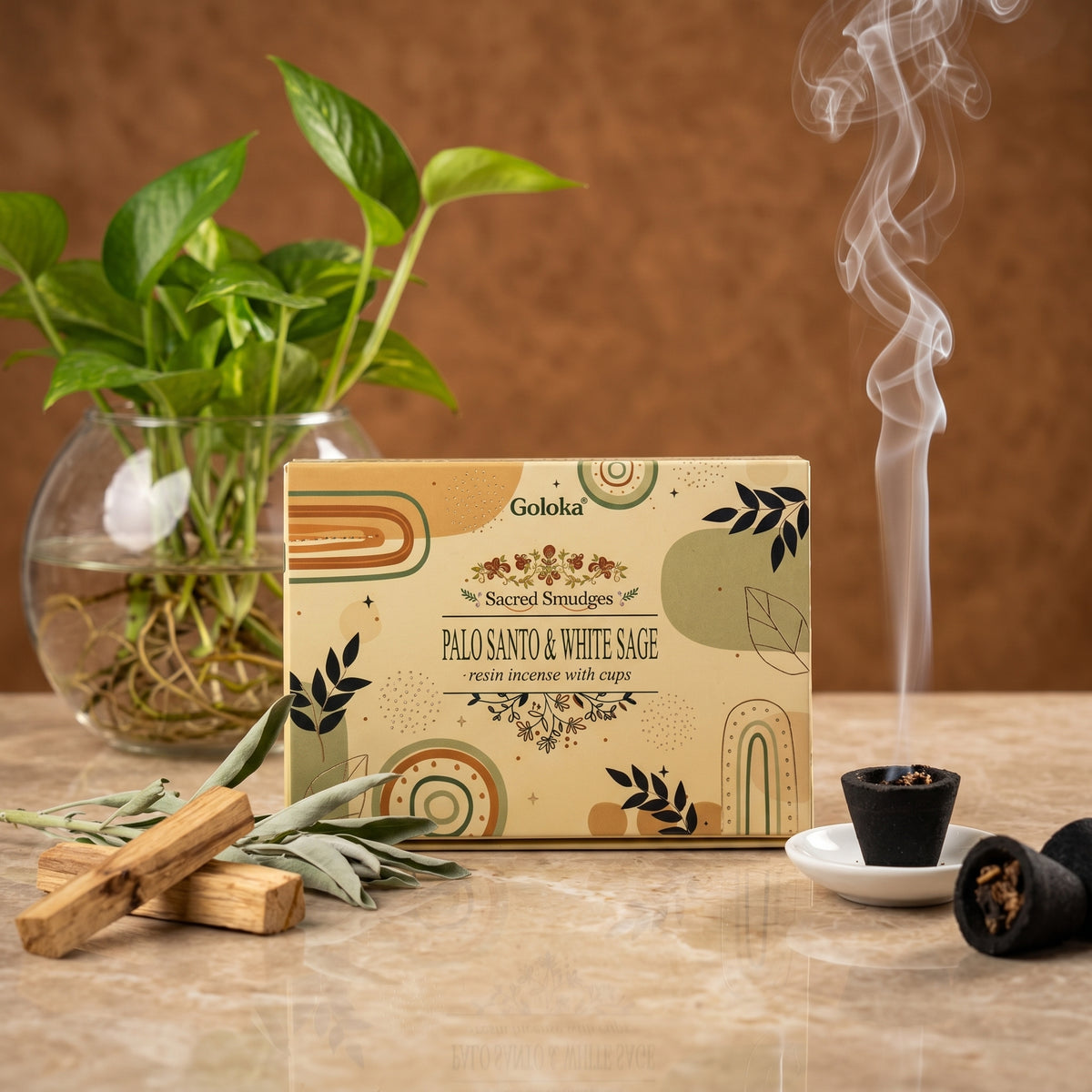 Palo Santo & White Sage Cup Sambrani Pack – image 3