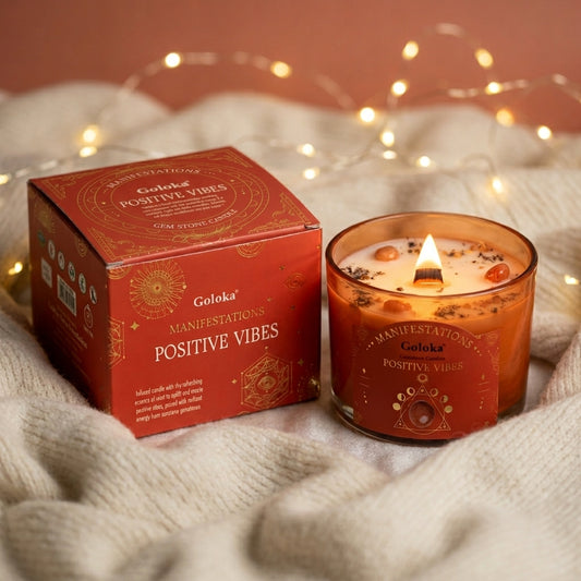 Manifestations Positive Vibes 9oz Gemstone Infused Candle Pack