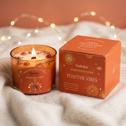 Manifestations Positive Vibes 9oz Gemstone Infused Candle Pack – image 4